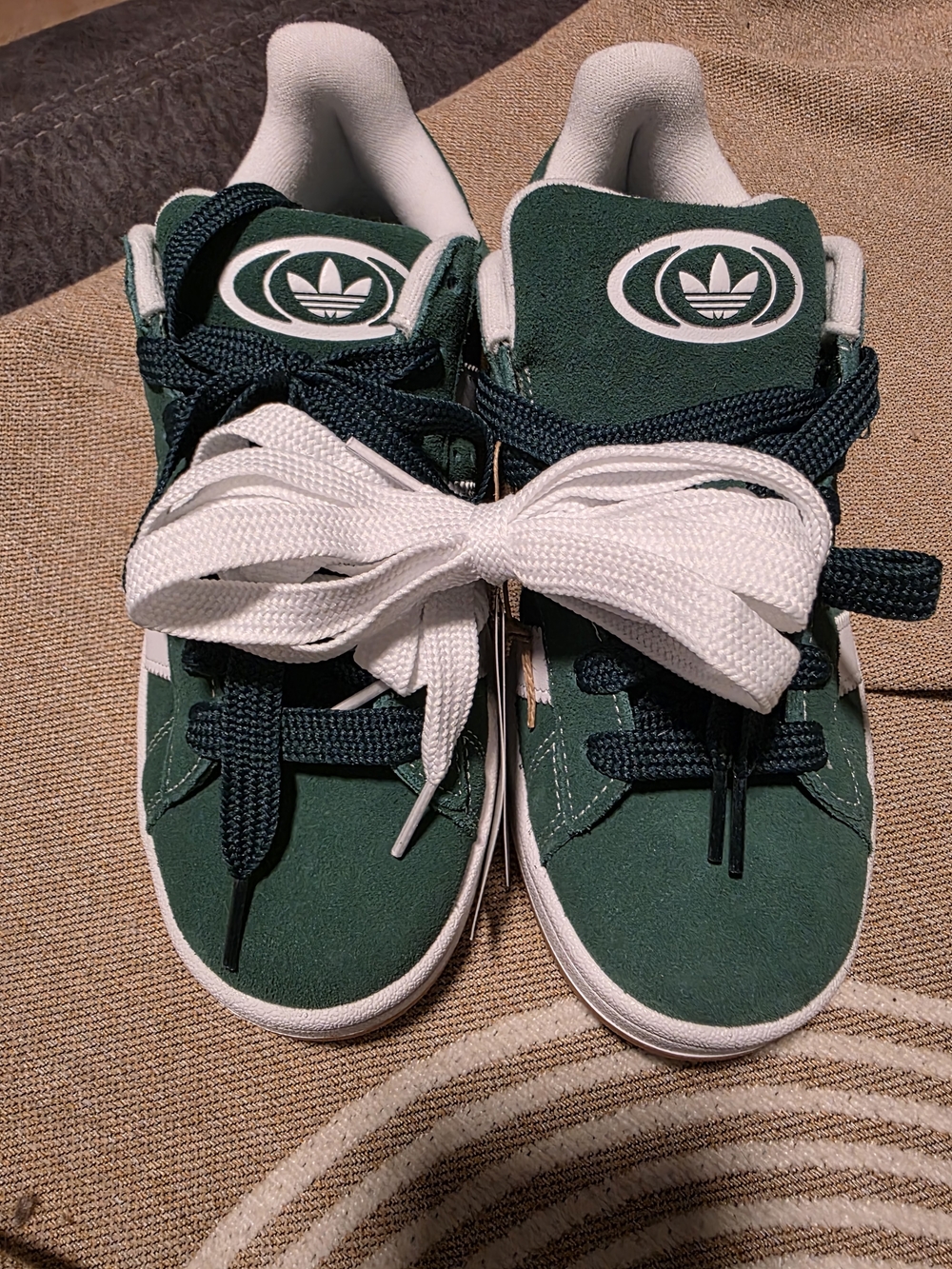 adidas Campus Green Suede Sneakers with White Accents